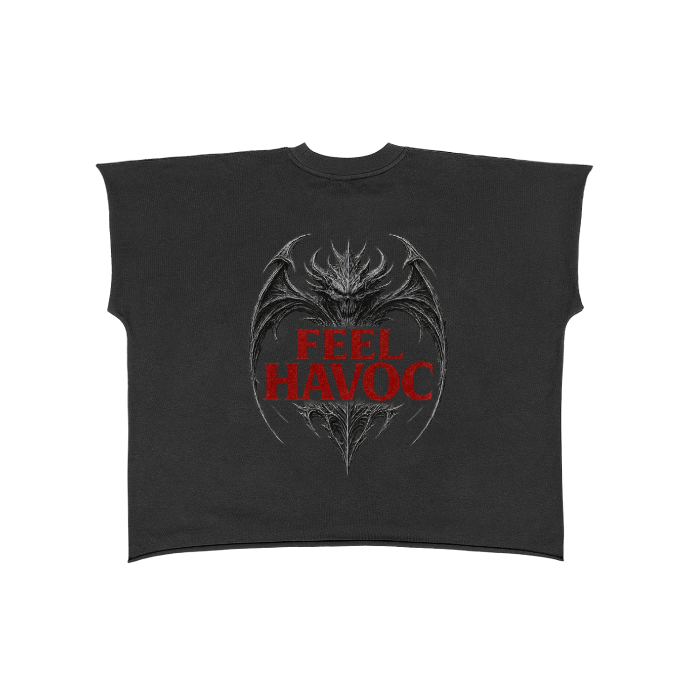 Raw Edge Boxy Non-Shrink T-Shirt