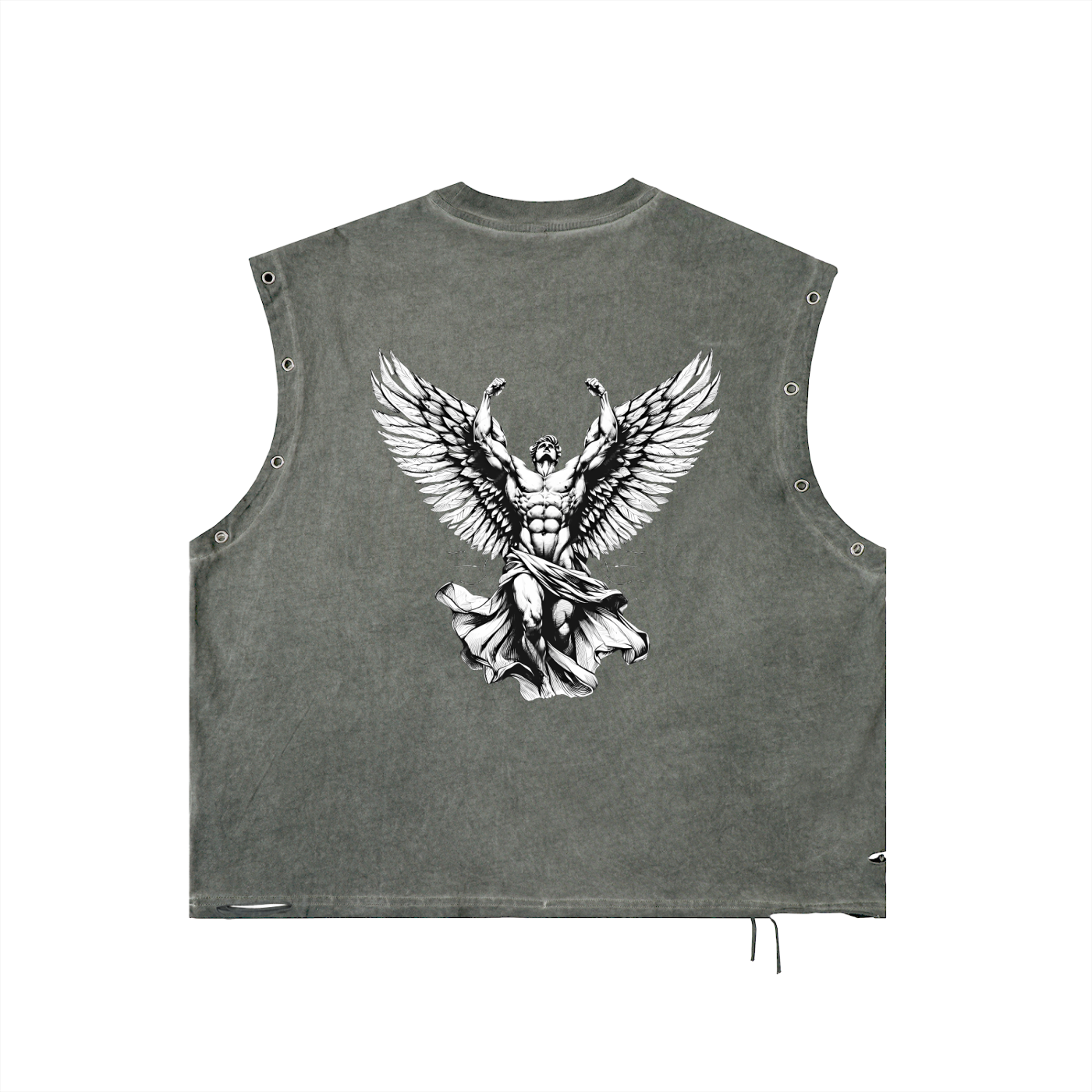 Distressed Grommet Eyelet Tank Top