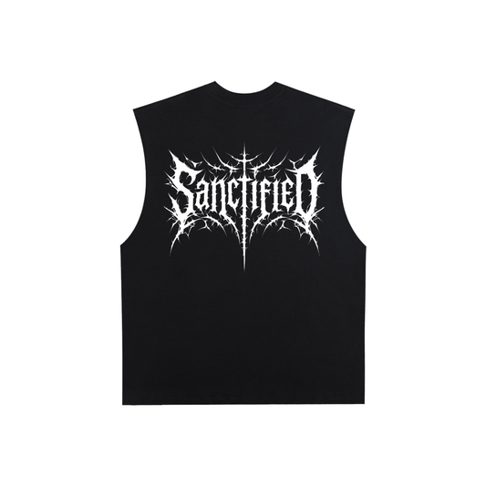 Raw Edge Cotton Tank Top